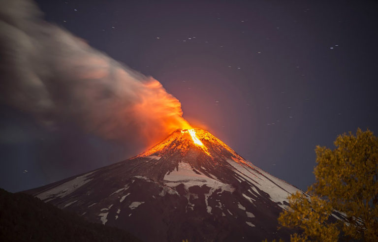 A Erupção Do Vulcão Villarrica, No Chile